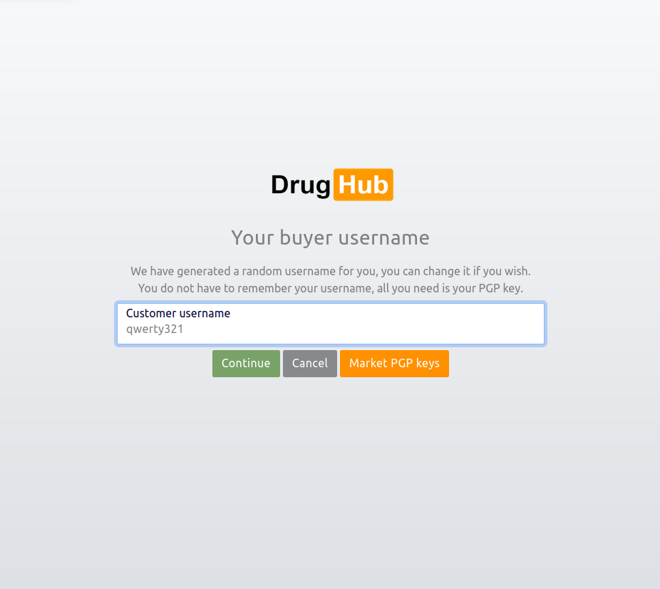 DrugHub Market Username